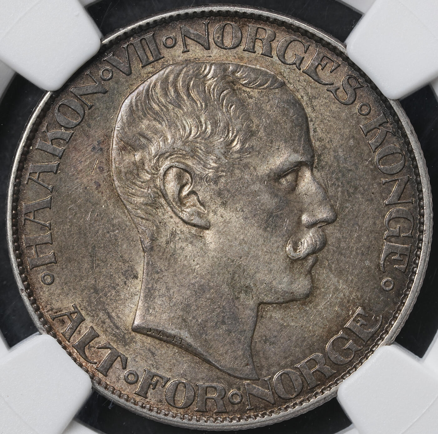 修遠堂世界钱币第六十一期 NGC MS62 1908年挪威2克朗银币 少见品种