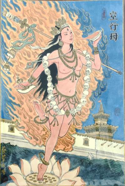 白泽拍卖卡牌手绘专场第14期（从来生死都看淡, 专和老天对着干） - 2024 卢艺丰手绘画 藏传佛教空行母 尺寸：30cm*20cm