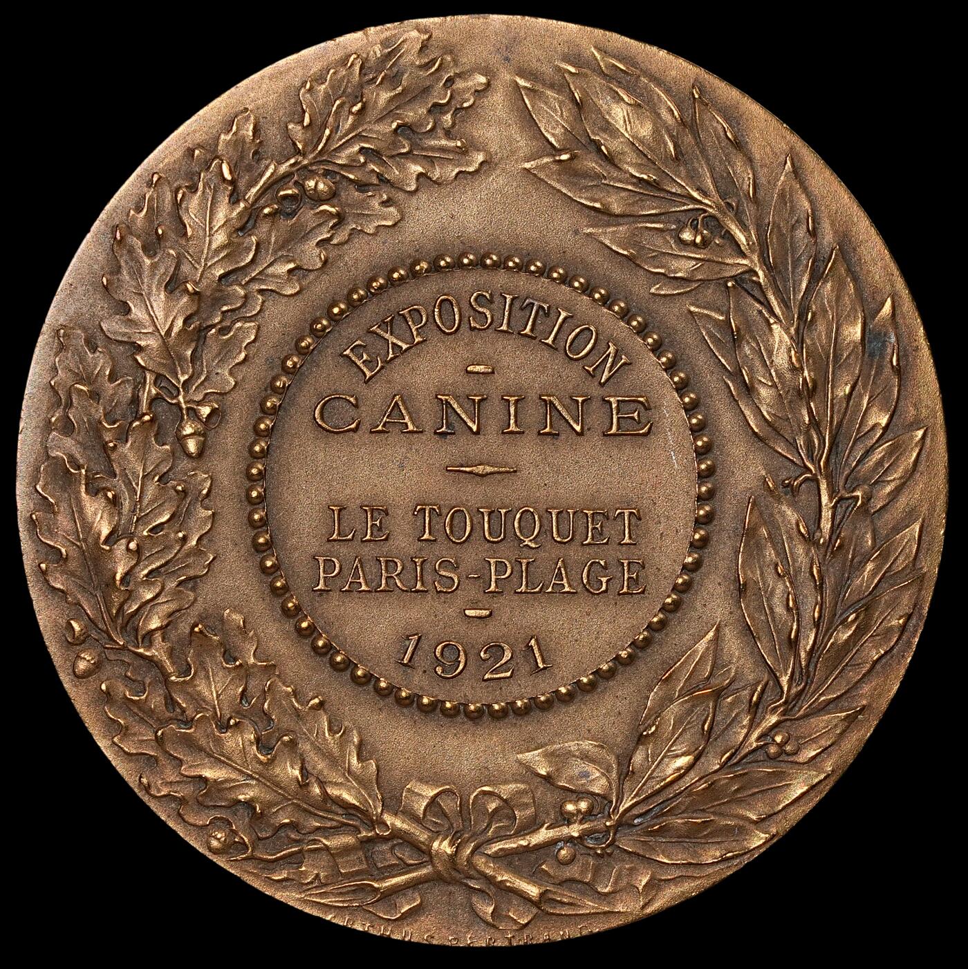 修遠堂世界钱币第六十一期 1921年巴黎犬类博览会章 40.66mm，29.28g