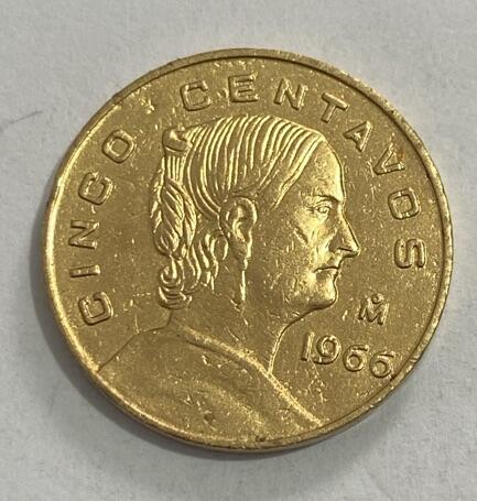 世界各国流通币专场 1966年墨西哥5分，微瑕