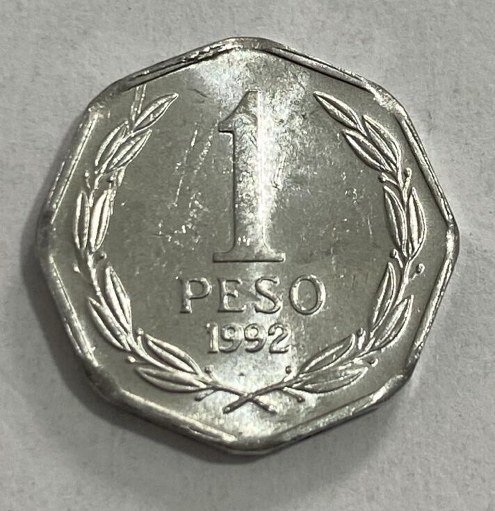 世界各国流通币专场 1992年智利1比索，全新