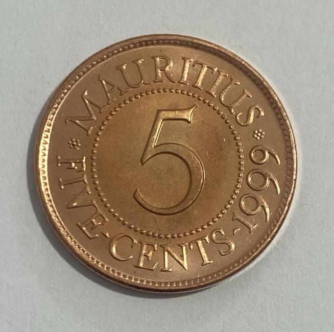 世界各国流通币专场 1999年毛里求斯5分，全新