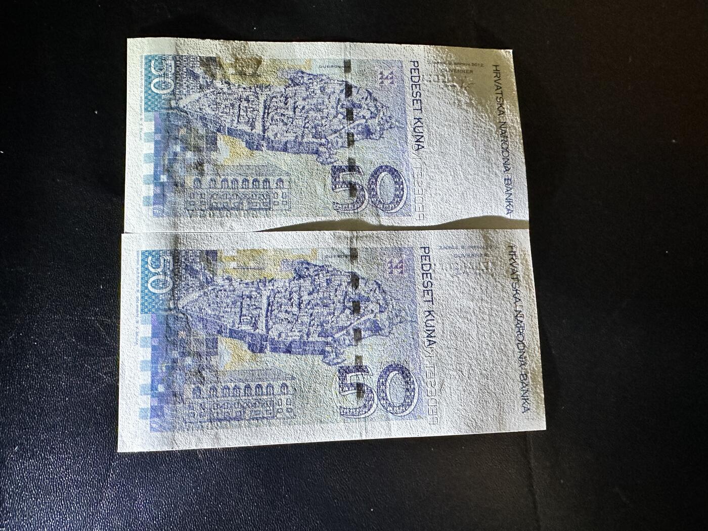 《外钞收藏家》第五百零一期-新纪元（法国、西班牙、葡萄牙、奥地利及北欧等国裸币场） 2012年克罗地亚50 两连号 全新UNC