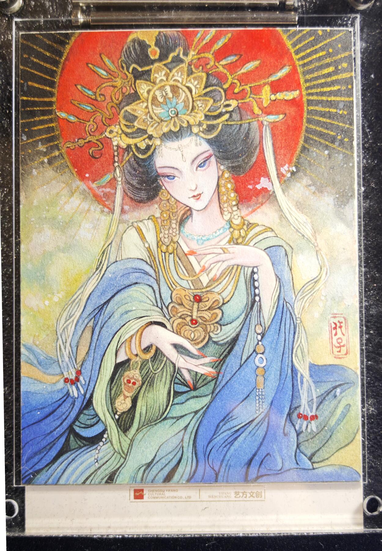 白泽拍卖卡牌手绘专场第14期（从来生死都看淡, 专和老天对着干） 2024 艺方文创 龙腾系列手绘卡 虞姬 代子亲签 卡砖封装 尺寸：12cm*16.5cm