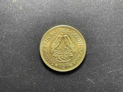 各个国家硬币专场1 南非1963年1/2C分便士黄铜硬币 .双鸟.25.5m