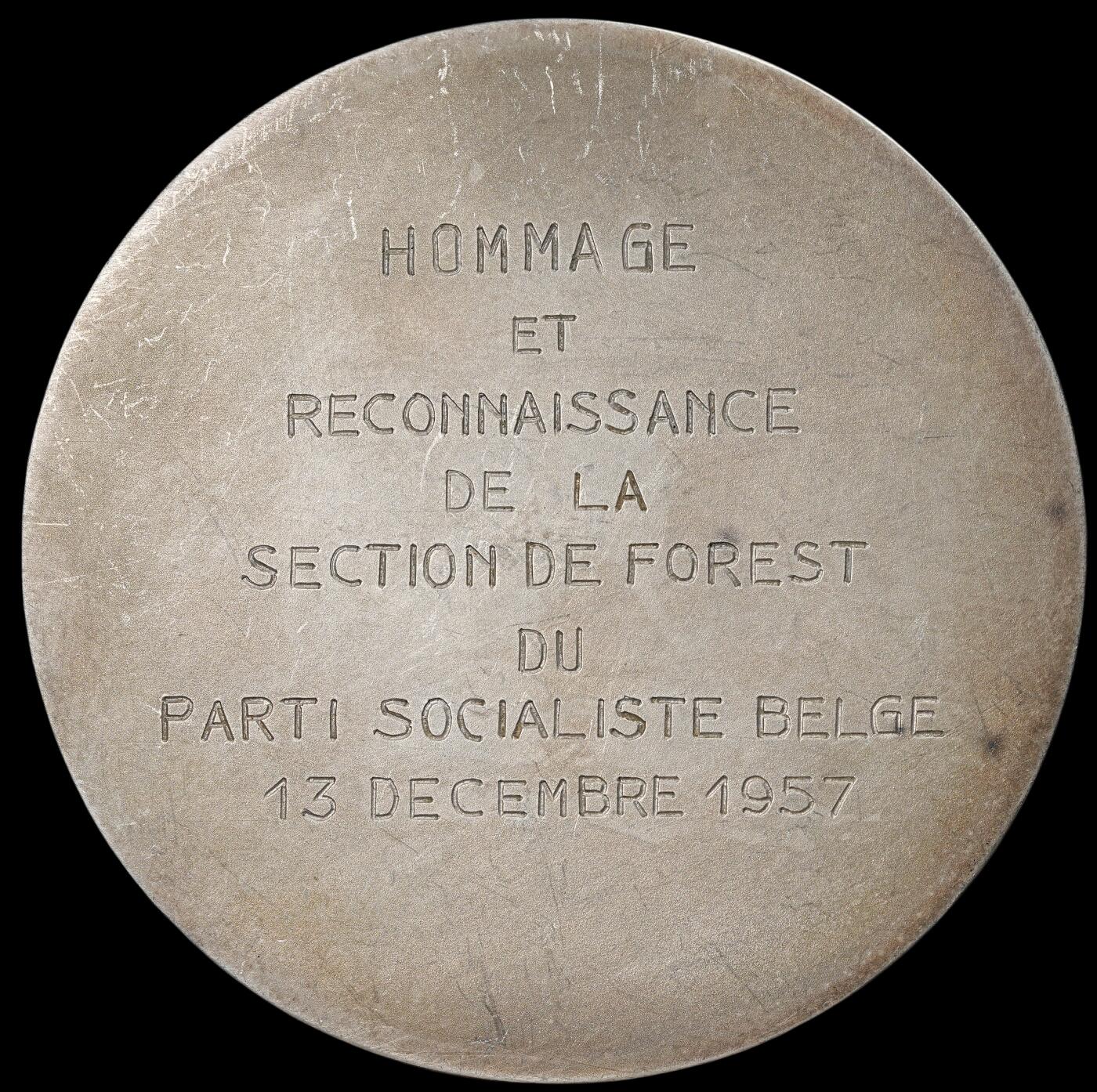 修遠堂世界钱币第六十一期 1957年比利时大银章 73.00mm，155g