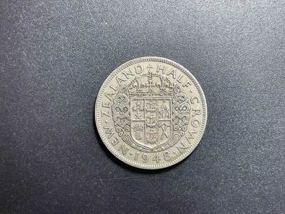 各个国家硬币专场1 大洋洲 新西兰1949年半克朗 乔治六世 直径32mm 外国