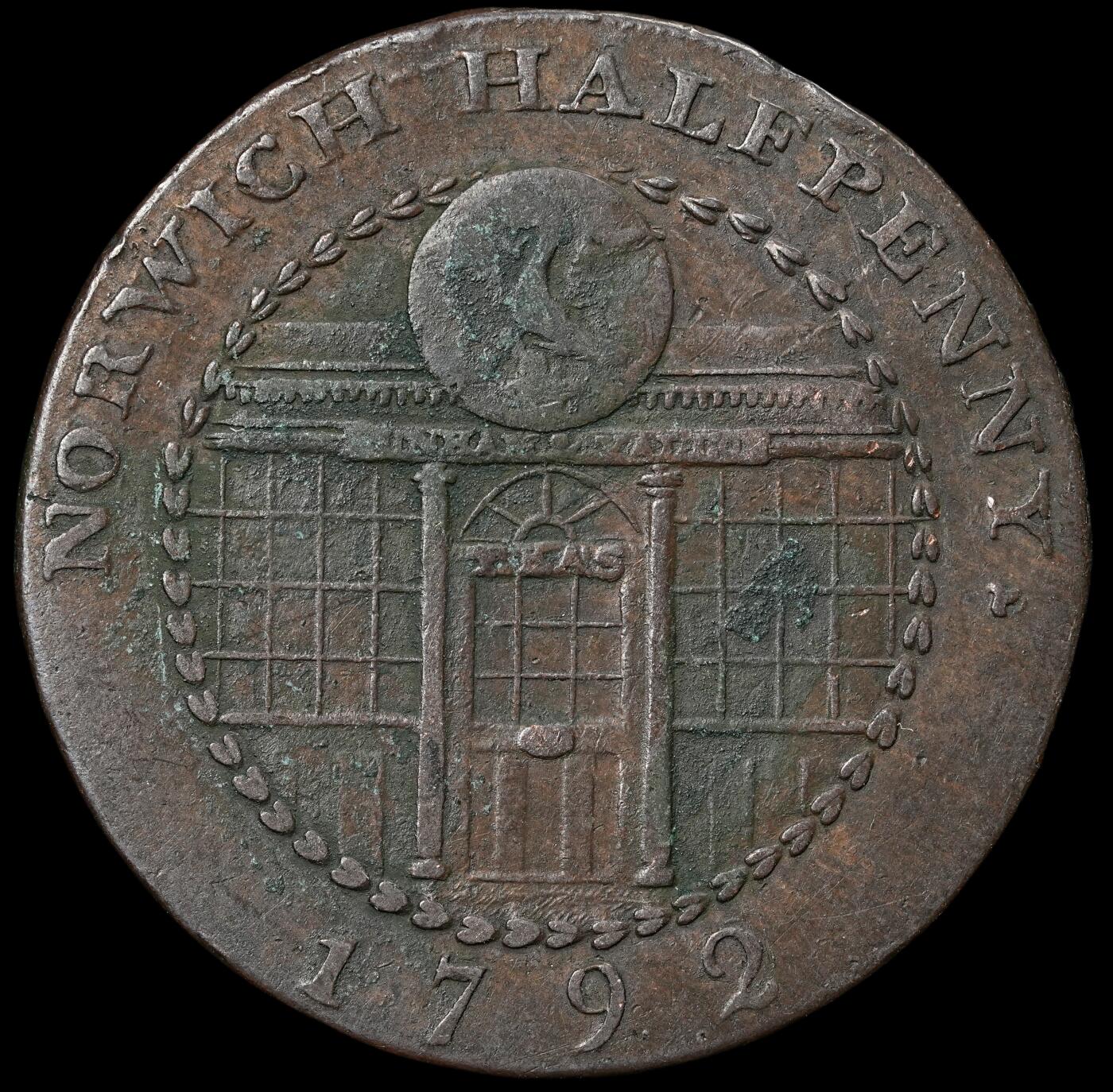 修遠堂世界钱币第六十一期 1792年诺维奇1/2便士代用币