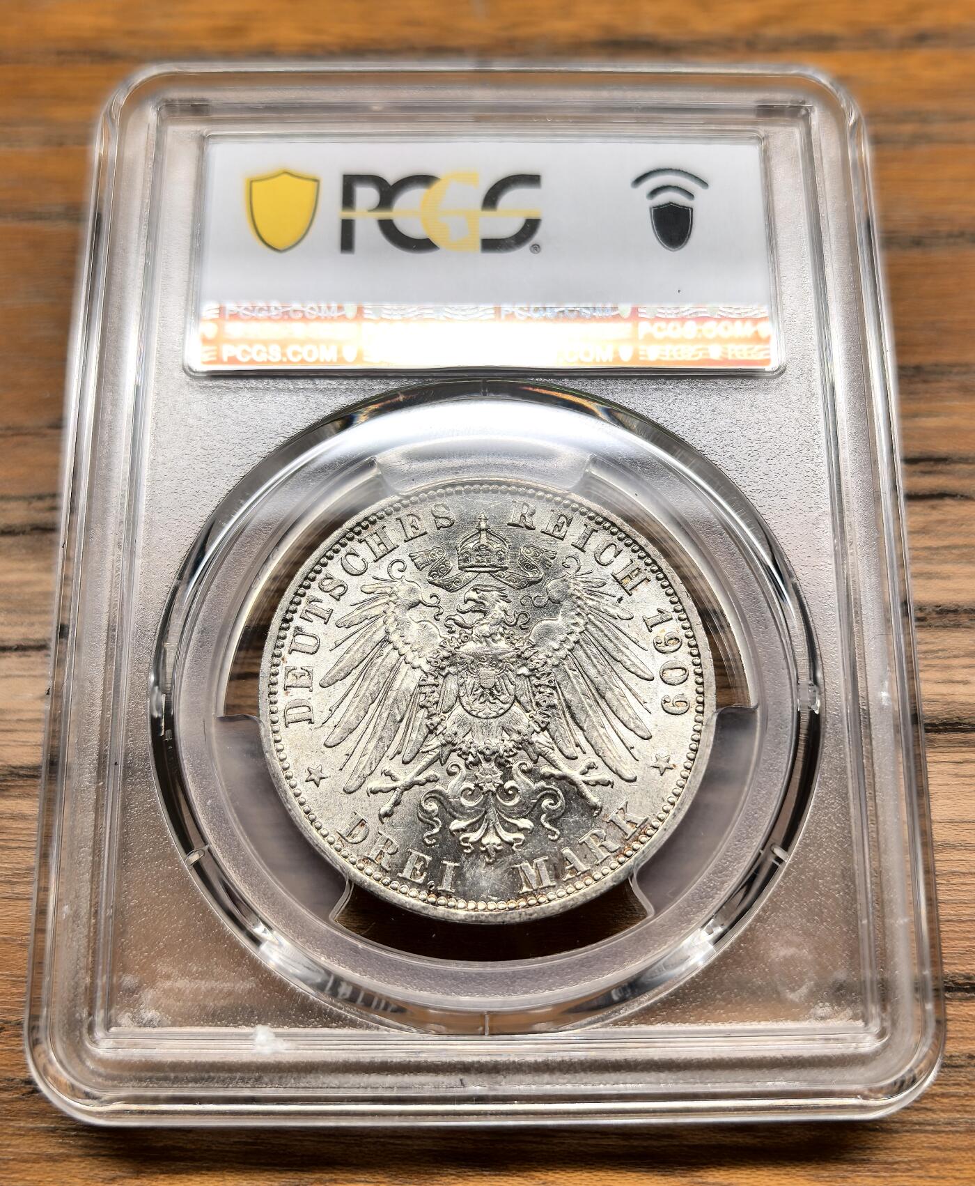 凡希社世界钱币微拍第二百九十九期 1909A德国普鲁士3马克PCGS-MS62