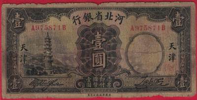 河北省银行1933年(民国二十二年)壹圆(一元 壹元 1元) 实物图 无4 - 河北省银行1933年(民国二十二年)壹圆(一元 壹元 1元) 实物图 无4
