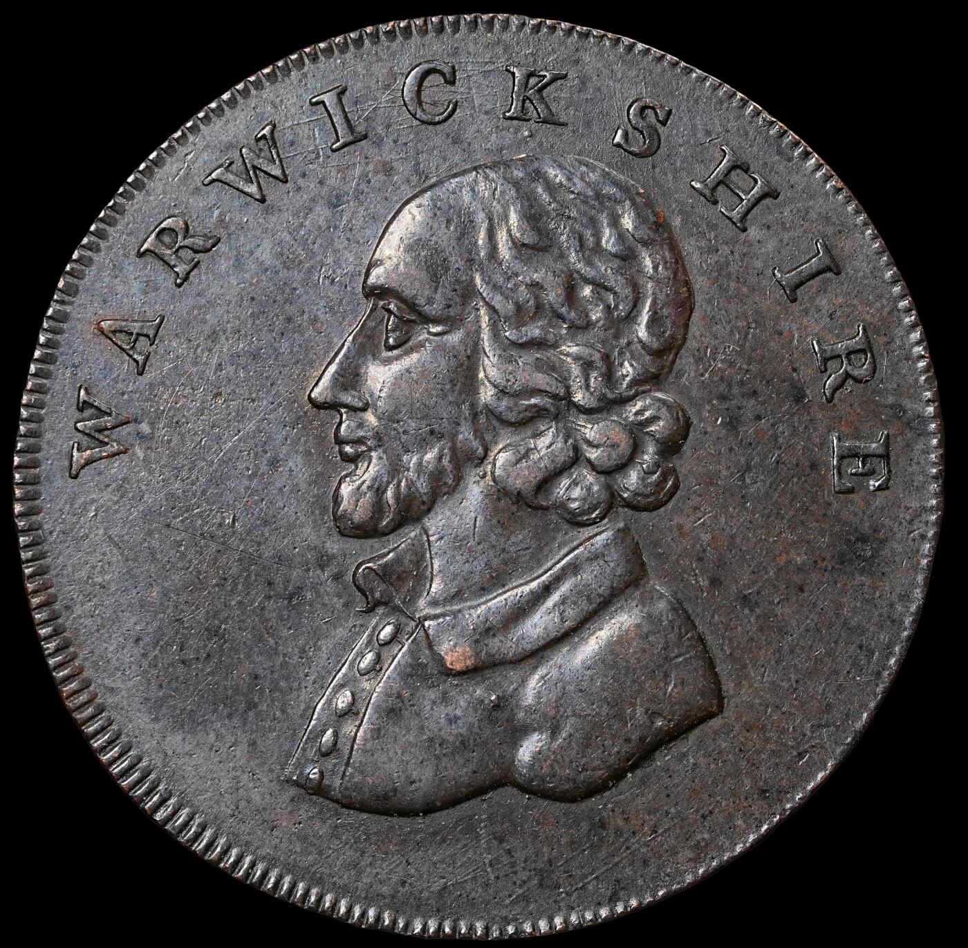 修遠堂世界钱币第六十一期 1792年英国沃里克郡1/2便士代用币