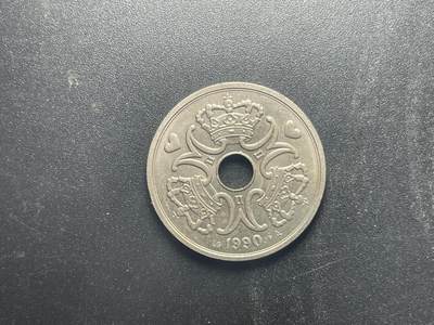 各个国家硬币专场1 M35--1992年丹麦2克朗--圆孔