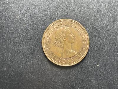 各个国家硬币专场1 - 新西兰1958年1/2半便士铜币/直径25.5MM