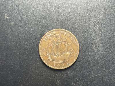 各个国家硬币专场1 满30包邮 英国半便士0.5铜币乔冶六世帆船25.5mm