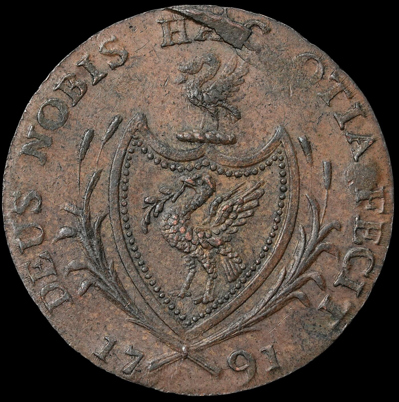 修遠堂世界钱币第六十一期 1791年英国利物浦1/2便士代用币