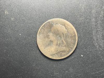 各个国家硬币专场1 17114】英国1900年1便士 老年披纱 30mm 保真欧洲硬币 