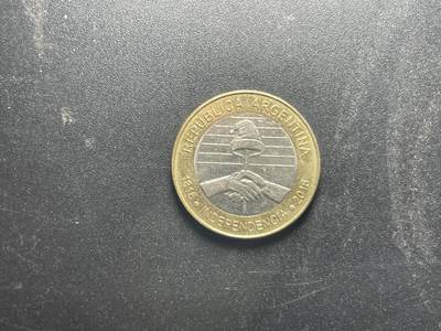 各个国家硬币专场1 满30包邮 阿根廷2比索独立200周年双色币 24.5mm