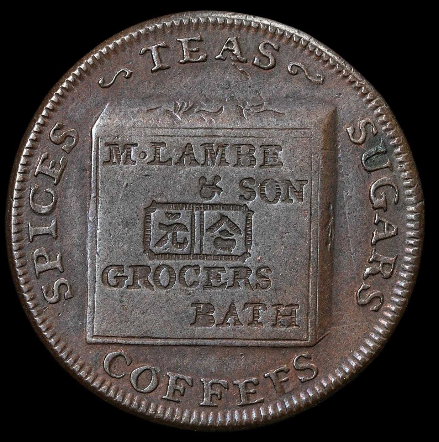 修遠堂世界钱币第六十一期 1794年英国巴斯-M. Lambe & Son茶业公司1法新贸易代用币 该公司在广州设有洋行 罕见带有汉字的英国代用币