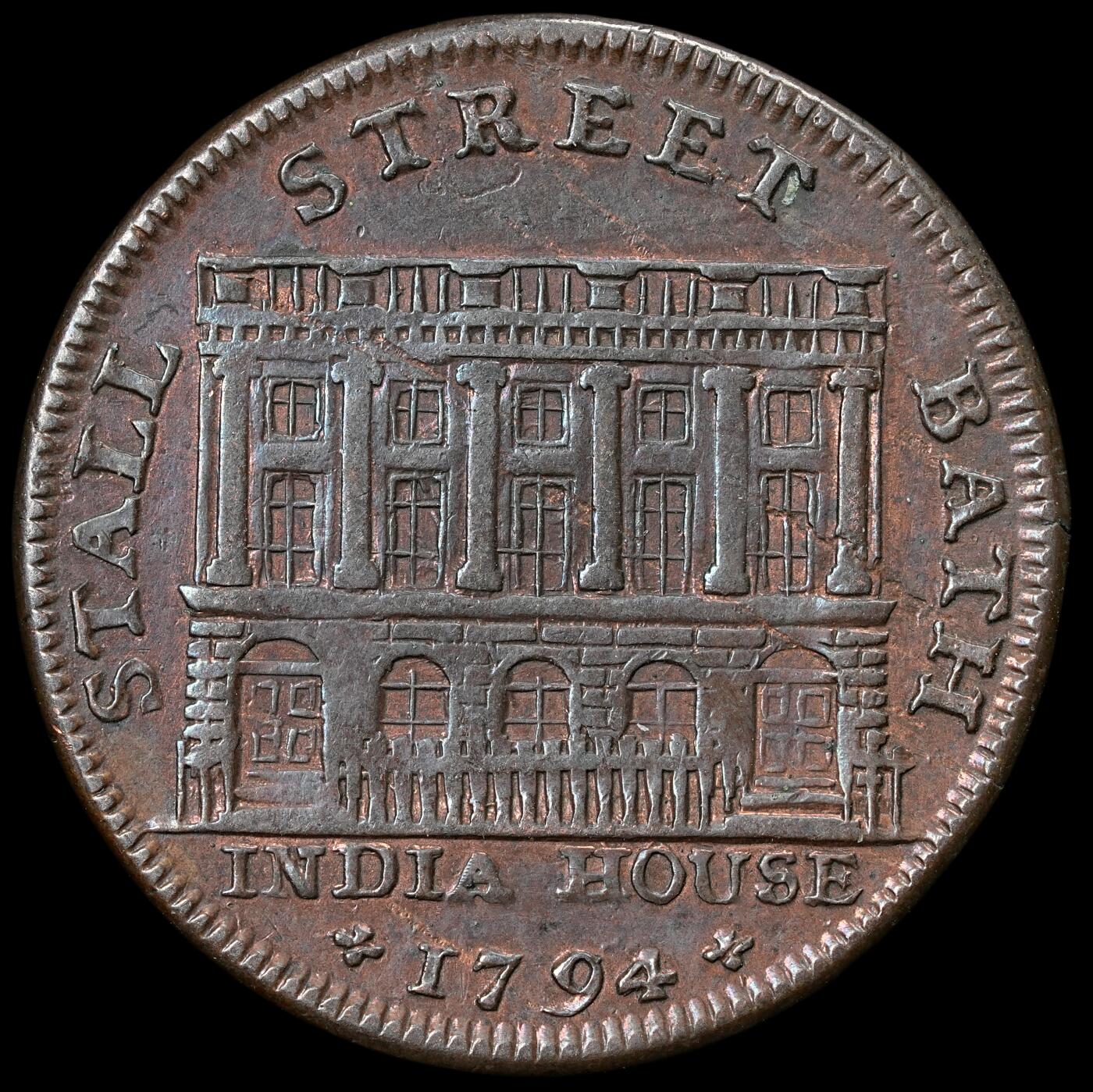 修遠堂世界钱币第六十一期 1794年英国巴斯-M. Lambe & Son茶业公司1法新贸易代用币 该公司在广州设有洋行 罕见带有汉字的英国代用币