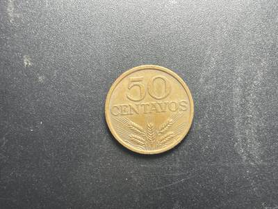 各个国家硬币专场1 满30包邮 葡萄牙50分60-70年代十字架22.5mm铜币