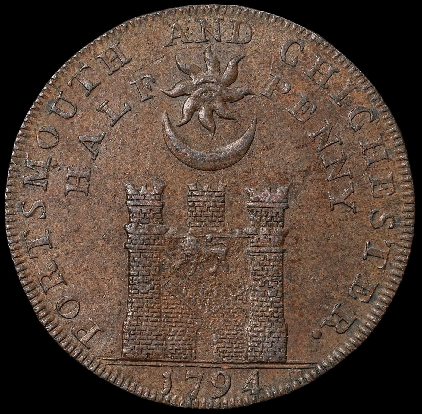 修遠堂世界钱币第六十一期 1794年英国1/2便士代用币