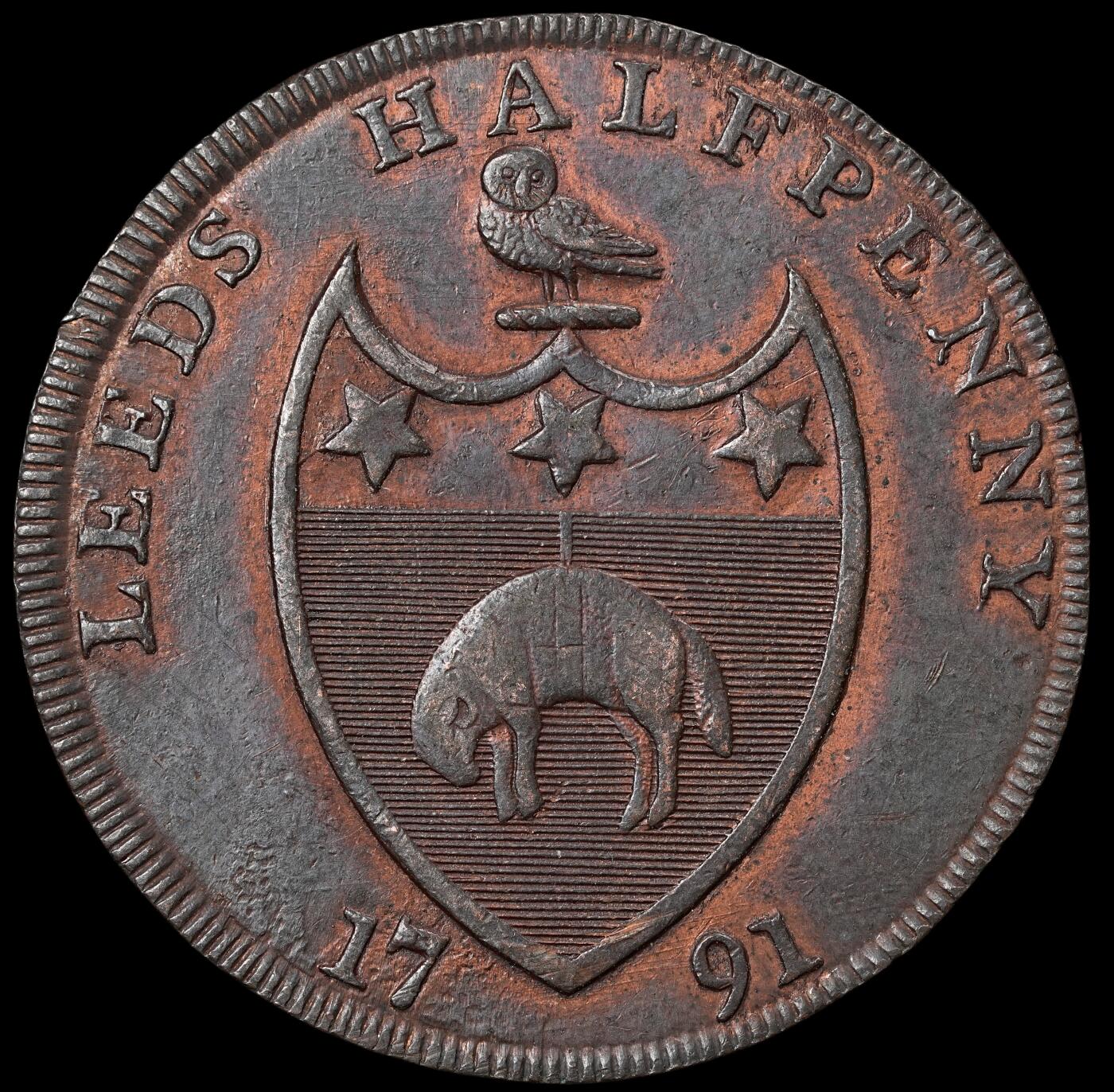 修遠堂世界钱币第六十一期 1791年英国利兹1/2便士代用币