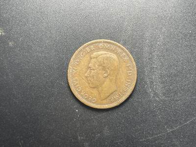 各个国家硬币专场1 满30包邮 英国半便士0.5铜币乔冶六世帆船25.5mm