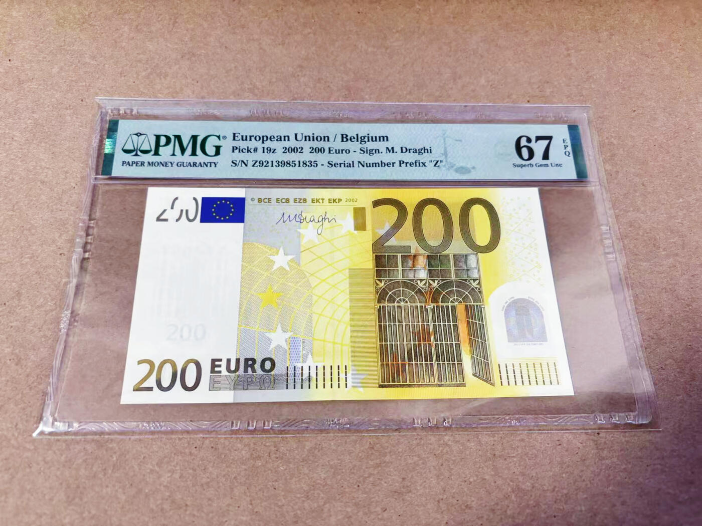 【Blue Auction】世界纸币精拍第634期【精】——16级TOP拍卖/信誉/品质/专业/高效💫 【无47】欧盟 2002年200欧元 PMG67EPQ 高分