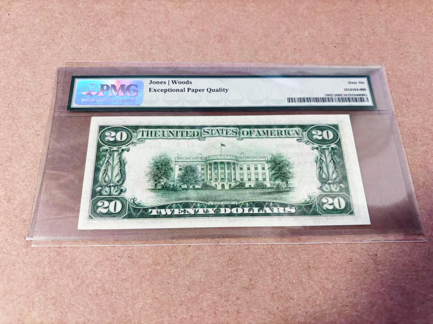 【Blue Auction】世界纸币精拍第634期【精】——16级TOP拍卖/信誉/品质/专业/高效💫 【TypeⅡ型少见 四处特许编号 千位小号 倒顺子 亚军分】美国 少见佛罗里达州 1929年20美金 国民券 A冠 PMG66EPQ  (Hararn家族旧藏)