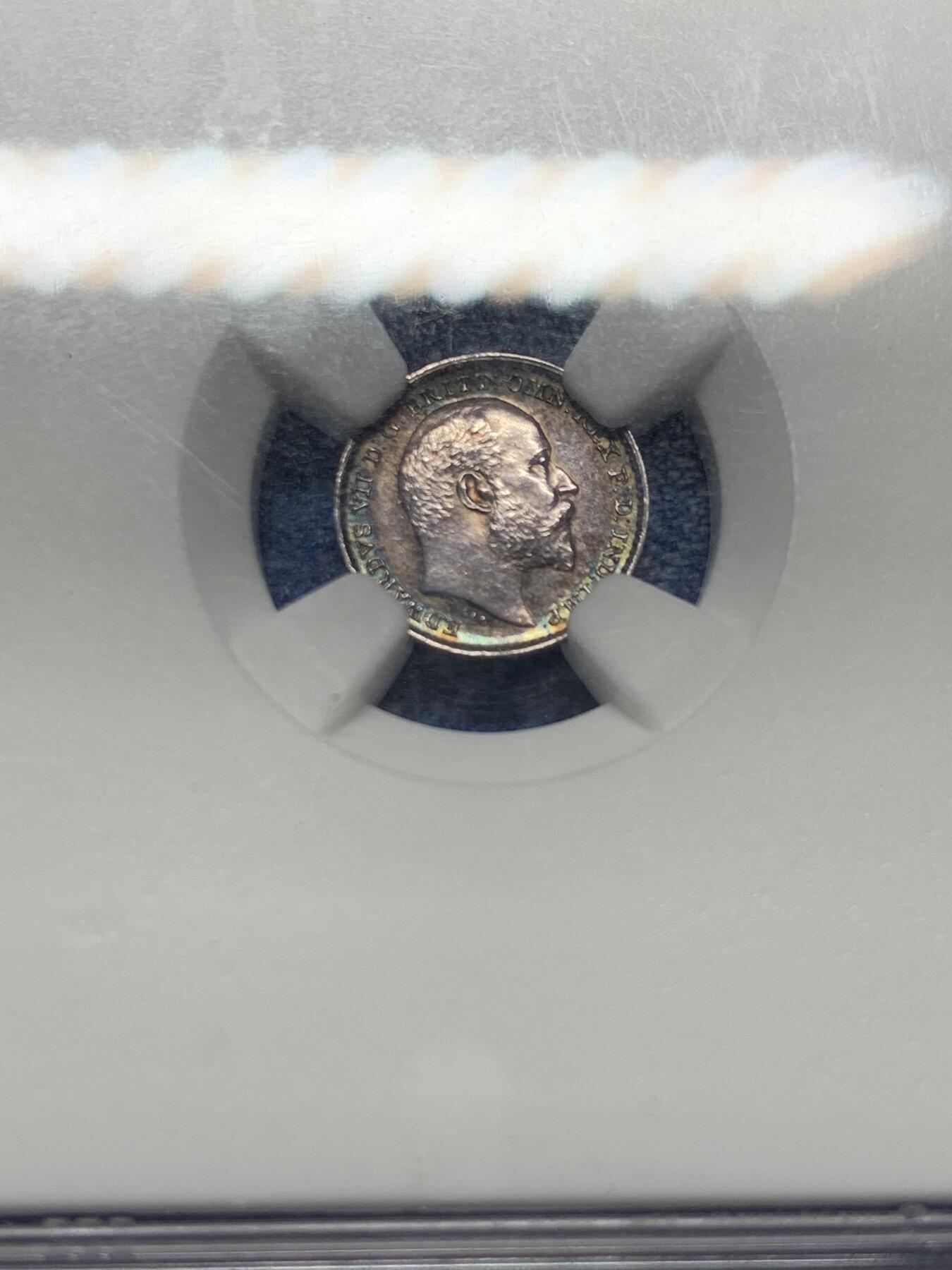 《竞宝斋》第362场 周日，周一，周二  3场连拍 （全场包邮） 四枚一组 NGC MS61-62 英国1908年爱德华七世濯足节银币