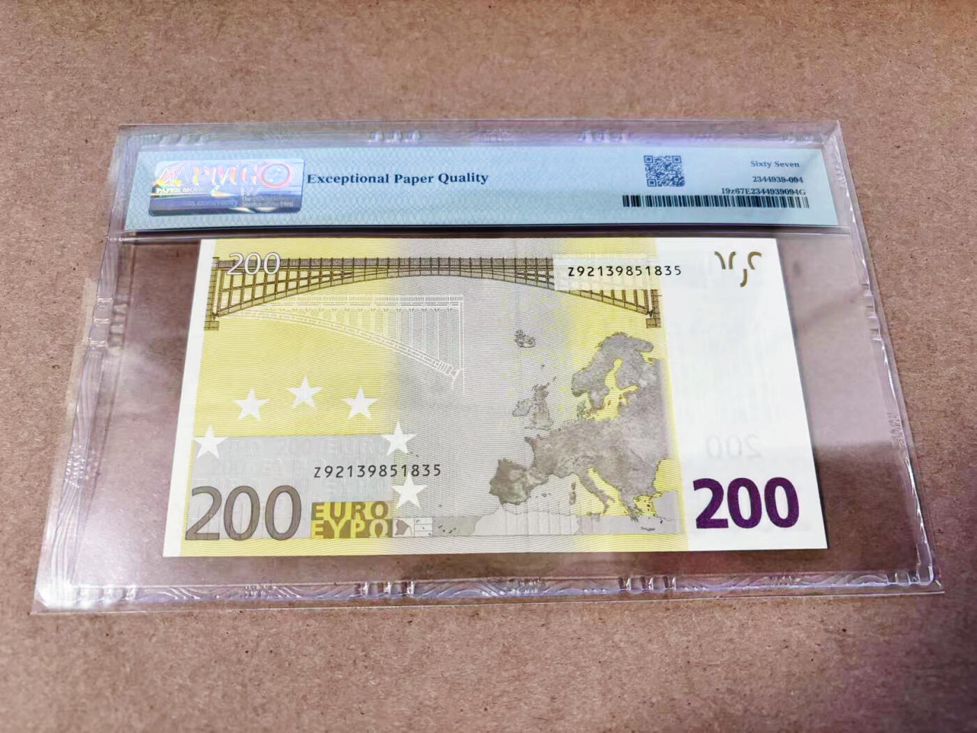 【Blue Auction】世界纸币精拍第634期【精】——16级TOP拍卖/信誉/品质/专业/高效💫 【无47】欧盟 2002年200欧元 PMG67EPQ 高分