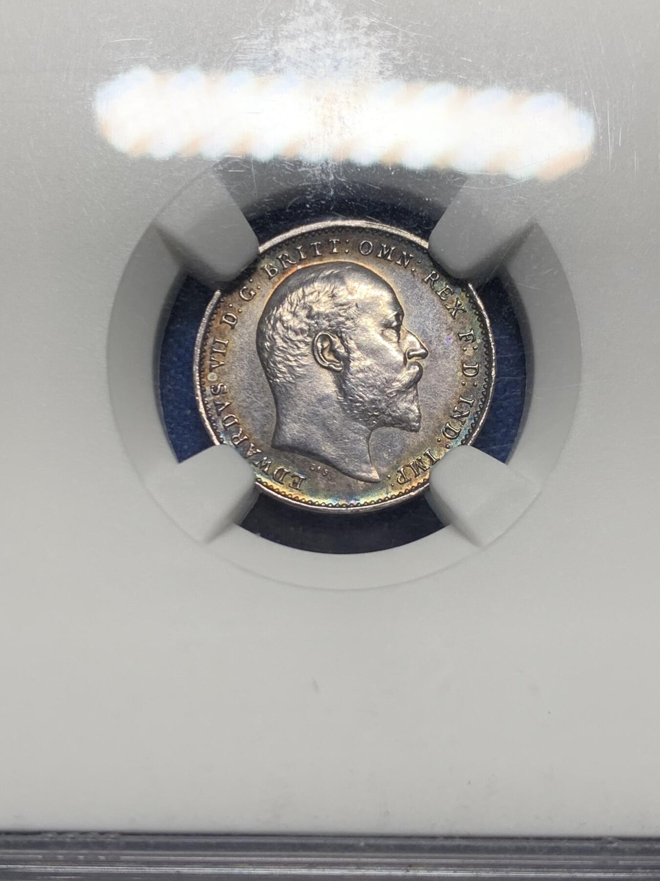 《竞宝斋》第362场 周日，周一，周二  3场连拍 （全场包邮） 四枚一组 NGC MS61-62 英国1908年爱德华七世濯足节银币