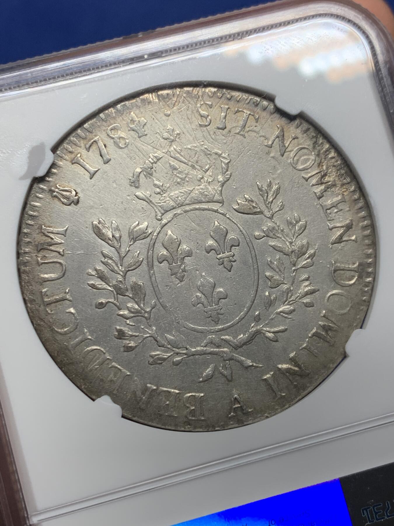 《竞宝斋》第362场 周日，周一，周二  3场连拍 （全场包邮） NGC AUD 法国 1784A 路易十六 1埃居 银币