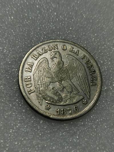 天下钱庄裸币专场 - 1876智利鹰洋一比索银币