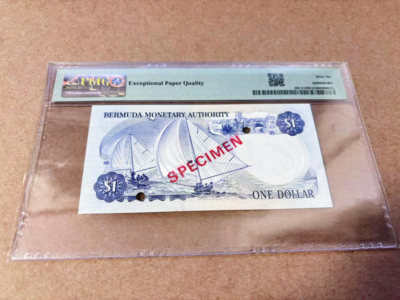 【Blue Auction】世界纸币精拍第634期【精】——16级TOP拍卖/信誉/品质/专业/高效💫 【样钞】百慕大 1978-84年1元 PMG66EPQ 高冠女王