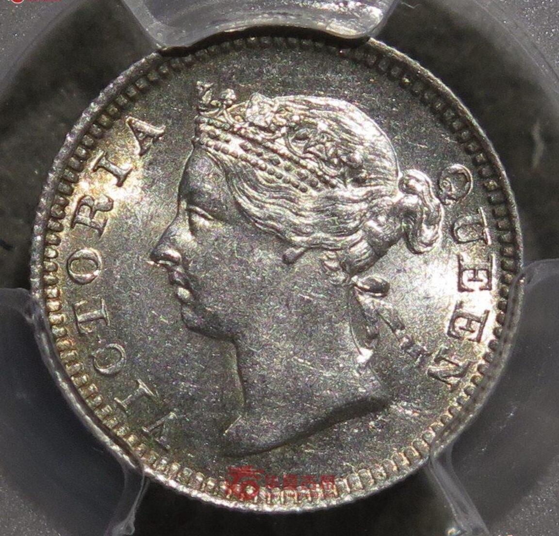 1901维多利亚女王 香港五仙银币 5C