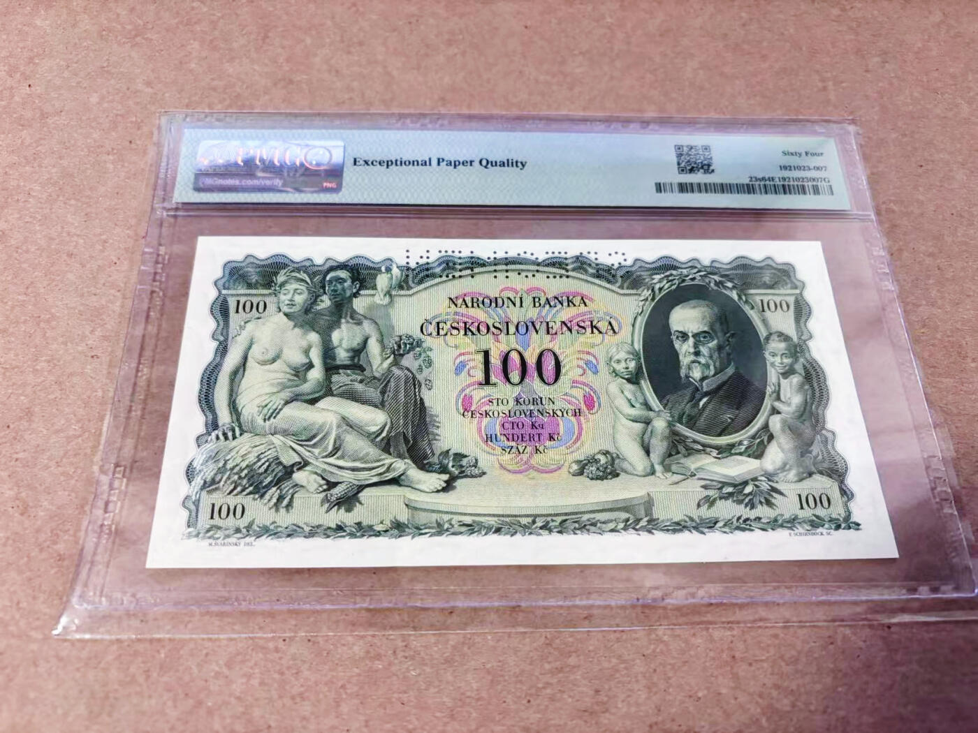 【Blue Auction】世界纸币精拍第634期【精】——16级TOP拍卖/信誉/品质/专业/高效💫 捷斯 1931年100克朗 PMG64EPQ 样钞 裸女 