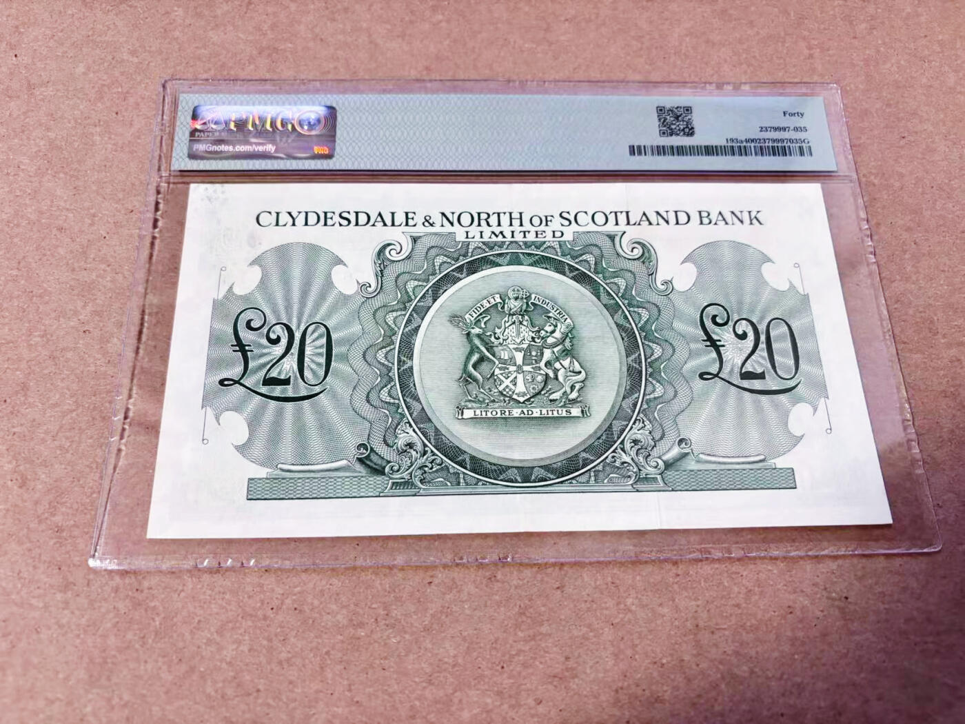 【Blue Auction】世界纸币精拍第634期【精】——16级TOP拍卖/信誉/品质/专业/高效💫 【a版】苏格兰1958年20镑 PMG40 大票幅 