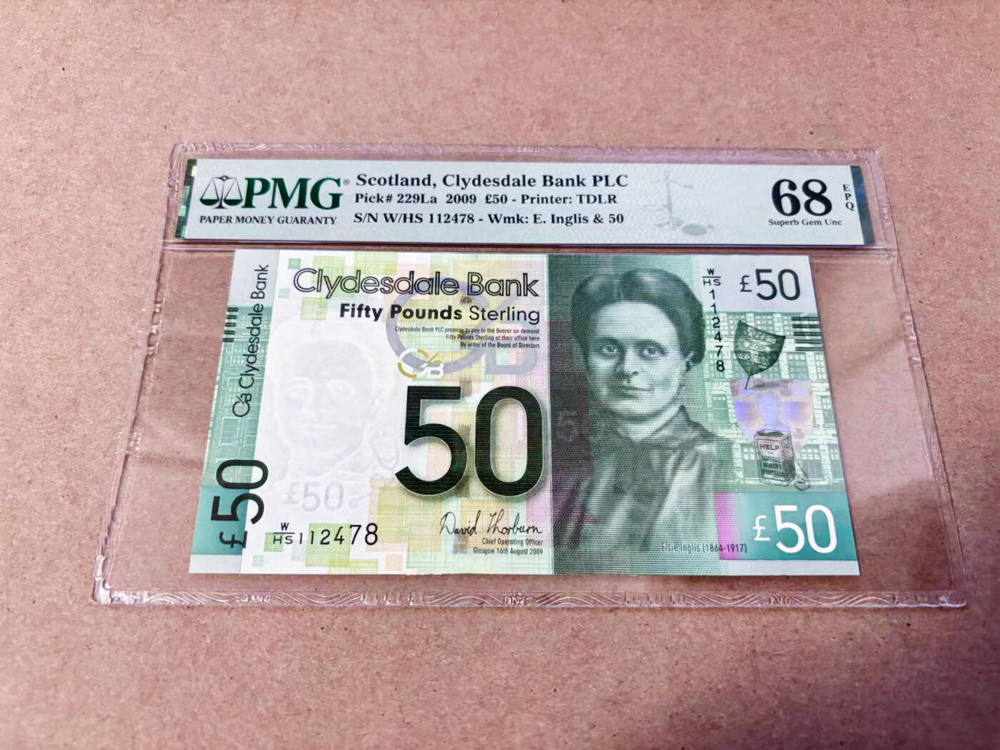 【Blue Auction】世界纸币精拍第634期【精】——16级TOP拍卖/信誉/品质/专业/高效💫 【W/HS首发冠】苏格兰 2009年50镑 PMG68EPQ 超高分