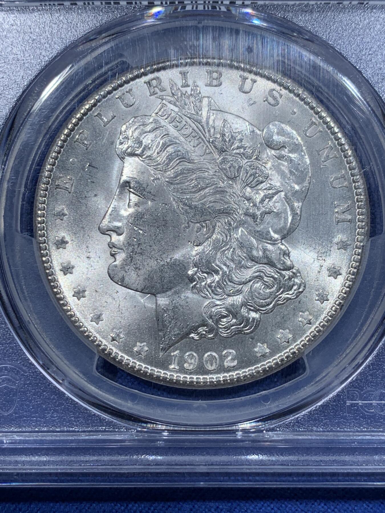 《竞宝斋》第362场 周日，周一，周二  3场连拍 （全场包邮） PCGS MS64 美国1902年O版摩根一元银币 底板丝滑 年份也不错