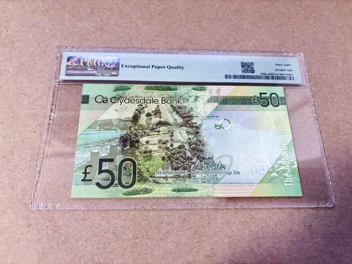 【Blue Auction】世界纸币精拍第634期【精】——16级TOP拍卖/信誉/品质/专业/高效💫 【W/HS首发冠】苏格兰 2009年50镑 PMG68EPQ 超高分