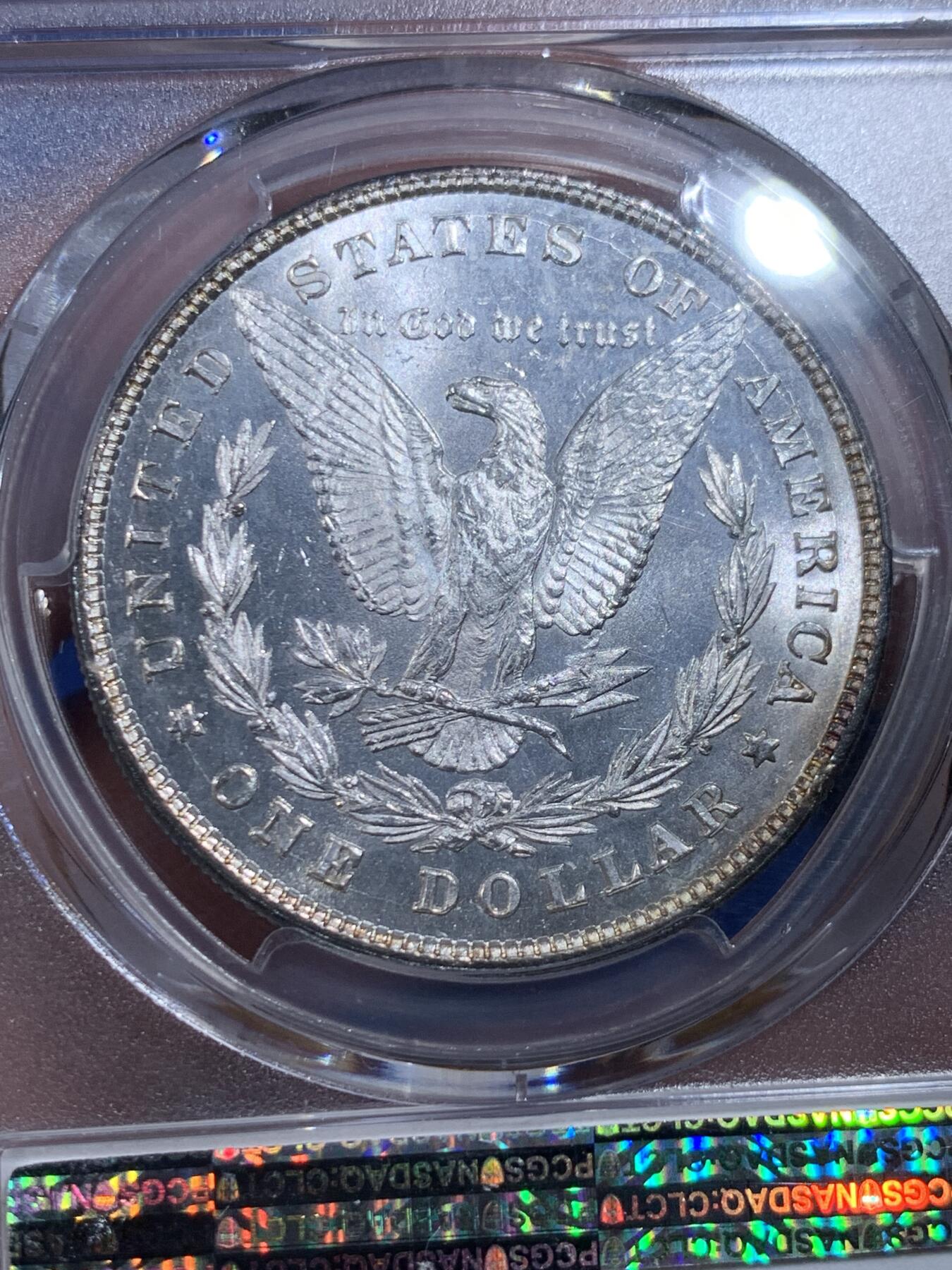 《竞宝斋》第362场 周日，周一，周二  3场连拍 （全场包邮） PCGS MS62 美国1878年8tf摩根八羽 名誉品