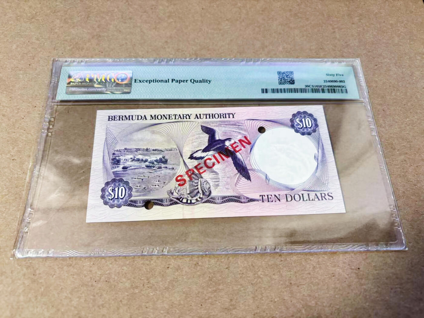 【Blue Auction】世界纸币精拍第634期【精】——16级TOP拍卖/信誉/品质/专业/高效💫 【样钞】百慕大 1978-84年10元 PMG65EPQ 高冠女王