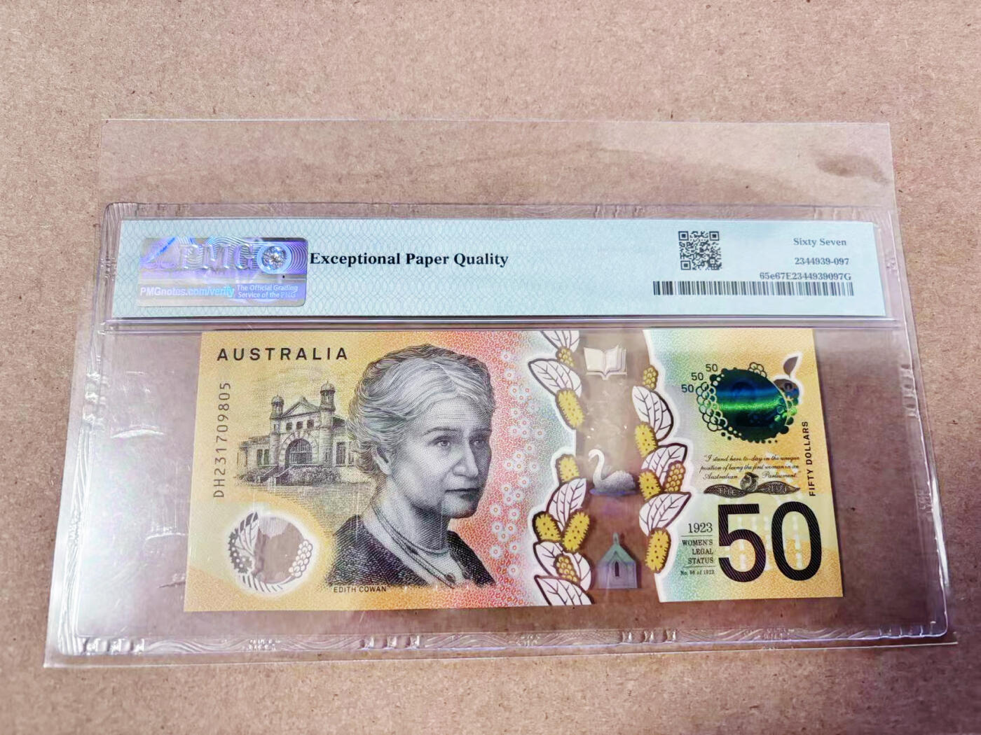 【Blue Auction】世界纸币精拍第634期【精】——16级TOP拍卖/信誉/品质/专业/高效💫 澳大利亚 2023年50元 PMG67EPQ 高分