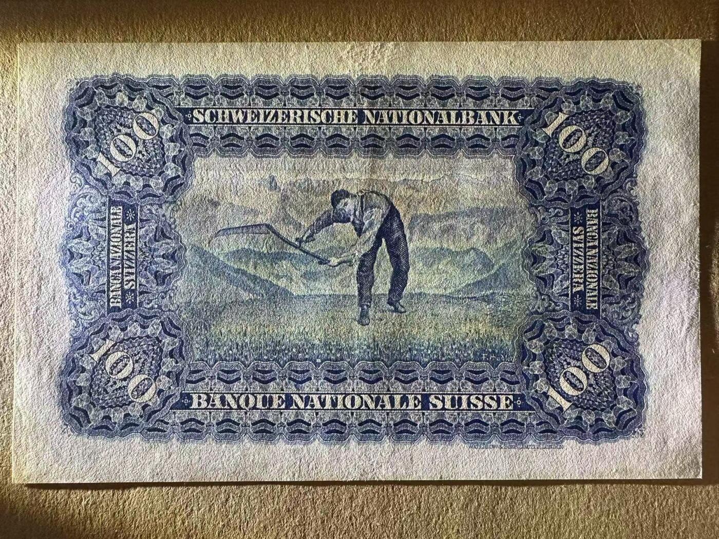 【Blue Auction】世界纸币精拍第634期【精】——16级TOP拍卖/信誉/品质/专业/高效💫 瑞士 1942年100法郎 AU品相