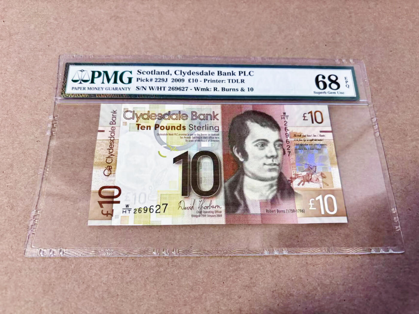 【Blue Auction】世界纸币精拍第634期【精】——16级TOP拍卖/信誉/品质/专业/高效💫 苏格兰 2009年10镑 PMG68EPQ 超高分
