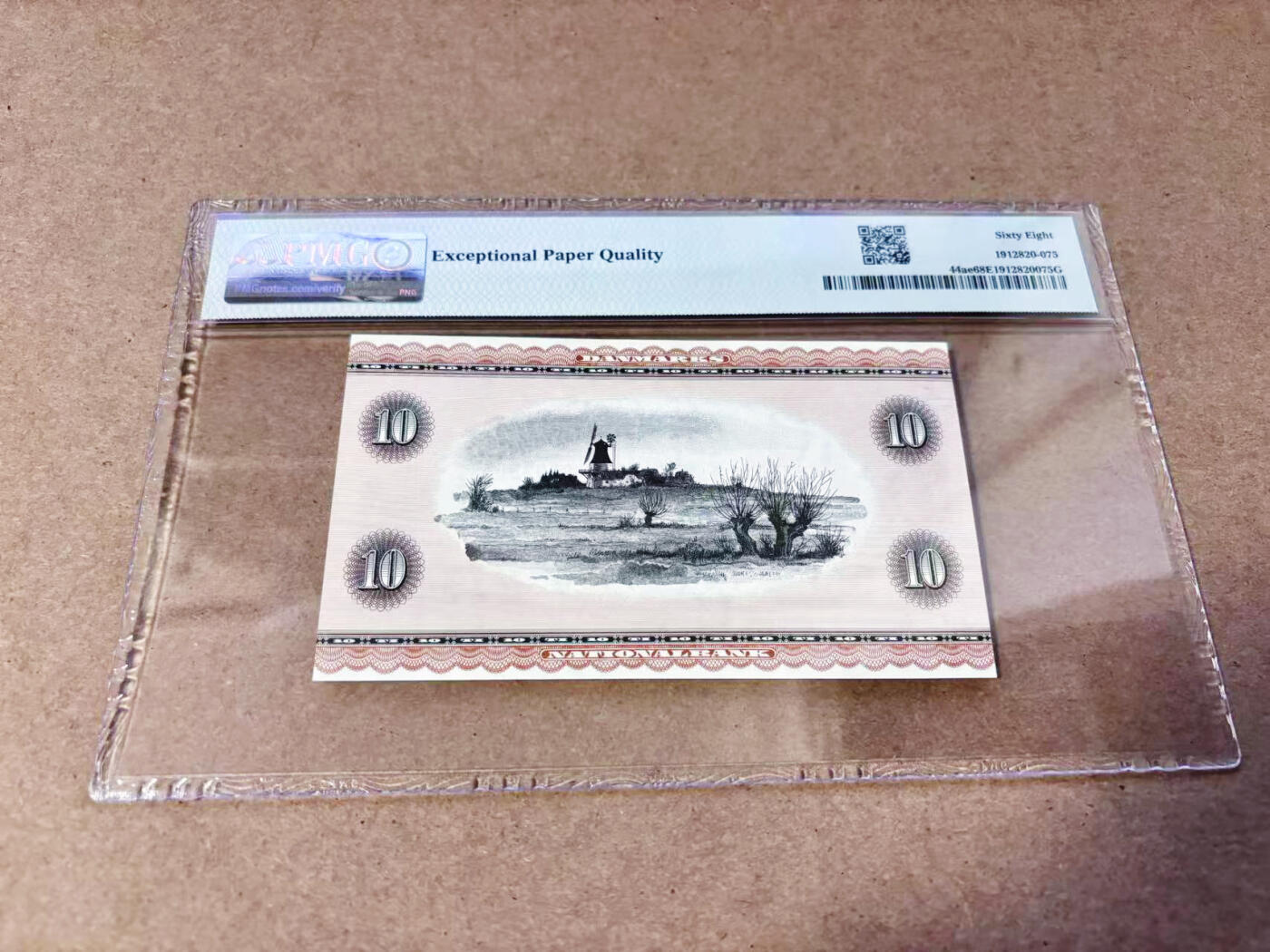 【Blue Auction】世界纸币精拍第634期【精】——16级TOP拍卖/信誉/品质/专业/高效💫 【555豹子号无47】丹麦 1970-71年10克朗 安徒生 PMG68EPQ 超高分