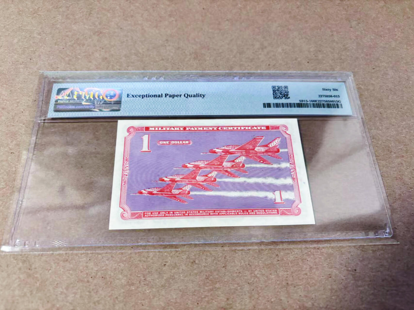 【Blue Auction】世界纸币精拍第634期【精】——16级TOP拍卖/信誉/品质/专业/高效💫 美国 1美金军票 PMG66EPQ 