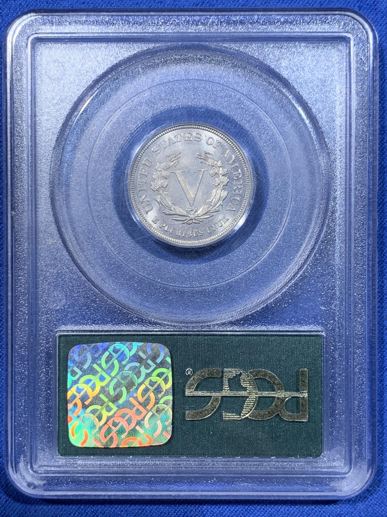 《竞宝斋》第362场 周日，周一，周二  3场连拍 （全场包邮） PCGS MS63 美国1883年5美分镍币 早期美评壳子 经典自由女神像 早期稀少无SENTS版 后期收回销毁众多 好品难寻
