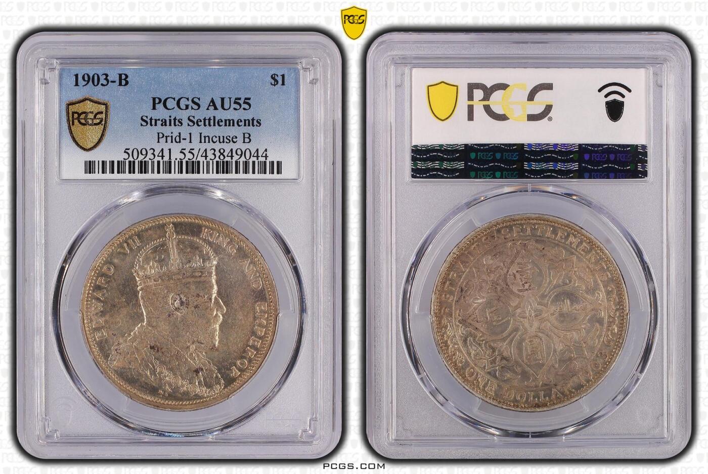 海峡银元 1903-B $1 Prid-1 Incuse B